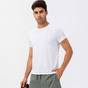 New Men's Sports Solid Color Tank Fitness Running lululemenly womens alo yoga lululy lemon Breathable Sweat-absorbing Top Elastic Slim Fit