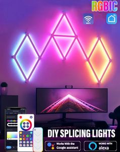 WIFI LED Smart Lampada da parete RGBIC Light Bar Atmosfera fai da te Luce notturna APP Musica Ritmo TV Retroilluminazione Camera da letto Decorazione della stanza dei giochi