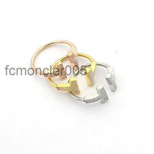 Band Rings Quality Top for Women Jewelry Double T Shell Between The Diamond Ring Par Foreign Trade Models Smile Set HM24