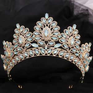 Diezi 12 kolorów barokowa księżniczka opal crystal tiara crown elegancka królowa tiara przyjęcie weselne Dress Fair Akcesoria biżuterii 240103