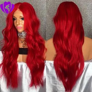 Wigs Stock 30inches long red synthetic lace front wig heat resistant hair body wave blonde/pink /brown /white /black available women wi