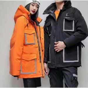 Fashion designer jacket down coat man zip up Winter short down parka thick hooded coat outdoor windproof large pockets casual men's work wehion ar z6