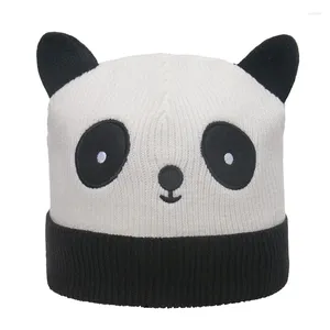 Basker tecknad djur panda cap kawaii unisex mode ull stickning pullover hatt varma hattar höst vinter tillbehör