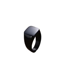 MENS Womens Pinky Ring rostfritt stål Band Big Rings Silvercolor Black Signet Polished Biker Bague Party Jewelry Anillos81498966742040