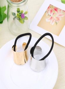 Ring Hair Bands Women Hair ties Metal Mirrored Celeb fashion Chic Style Round Hoop Cuff Wrap for Girls039 Ponytail Holder4318566