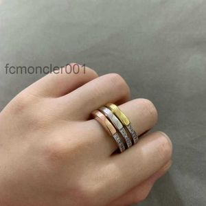 Rings Jewelry t S925 Full Body Sterling Silver Lock Head with Diamond Ring Fashion Versatile Material Men Women GV57