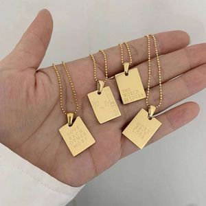 O pendente personalizado joia de aço inoxidável feita sob encomenda do ouro de 18K 14K etiqueta o projeto simples de OEM/ODM da colar