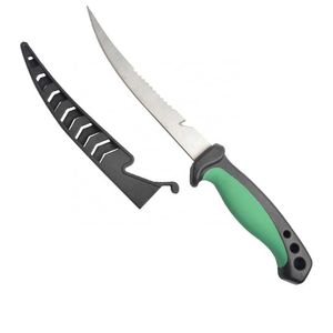 Coltello da pesca per filetti di pesce con manico morbido e senza fili, coltello da pesca, in rame, sacchetto in PP, metallo, acciaio inossidabile, verde