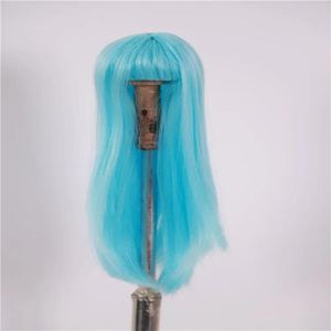 Wigs Doll Synthetic Wigs BOBO Blue Long Straight Hair Gradient Wig Wholesale