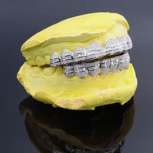 Moissanite Grillz Custom Hip Hop Gold Gold zęby niewidoczne z księżniczką sier sier vvs biżuteria mosanitowa