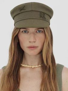 Berets Berets Brand Designer Women Flat Visor Cap Militray Caps Winter Wool sboy Caps S M L 230707