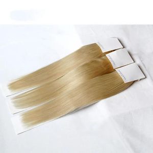 Wefts Bleach Blonde Russian Virgin Hair Rak färg 613 Grad 8a Human Hair Weave Bundles Remy Hair Extensions 3/4pcs Lot 1230Im D