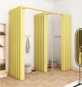 Hangers Clothing Store F-type Fitting Room Track Simple Dressing Partition Cloth Curtain Men's And Women's Changing Nano Gold