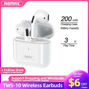 Earphones REMAX TWS10 Earphone Bluetooth Wireless Headphones with Microphone Handfree Earbuds Case Noise Cancellation Ear Buds For Xiaomi