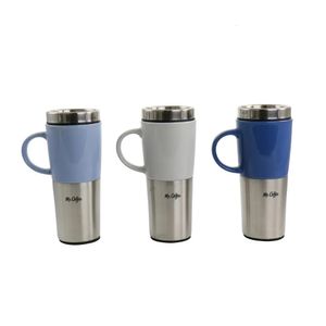 Mr Coffee Travertine 16 Oz Stoare and Stainless Steel Travel Mug with Lid Set of 3 Assorted Thermos Bottle Water 240102