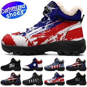 Customized shoes hiking shoes smith shoes star lovers diy shoes Retro casual shoes men women shoes outdoor sneaker the Old Glory white red big size eur 36-48