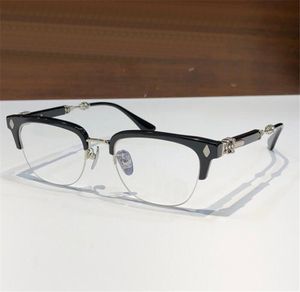 Pop-Retro-Männer Optische Brille Eva Punk Style Design Square Halbframe mit Lederbox HD Clear Objektiv oberste Qualität NEMM