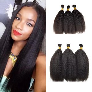 Bulks Mongolian Human Hair Kinky Straight 3pcs/lot Bulk Hair Extensions Human Hair Bundles No Weft FDSHINE