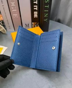 Purses Blue Embossed Key Coins Pouch Pouch Wallet Hig Quality Luxury Design Portable Key Pouch Classic Man/Women Coin Purse Chain Bag