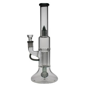 Кальяны SAML, высота 14 дюймов, 6 колонн, стеклянный бонг Dab Rig, решетчатая перкустическая водопроводная труба, размер соединения 18,8 мм, PG3033/FC-133, черный