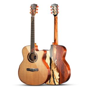 Акустическая гитара Merida Autumn из цельного дерева с вырезом, 41 дюйм, верхняя часть из цельного кедра