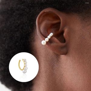 Party Favor Rinntin CL34 925 Sterling Srebrne Open Ear Cuffs Designer Jewelry Pearl Beade For Women