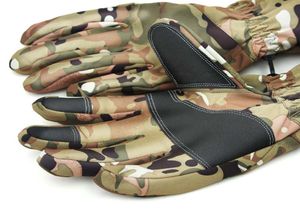 ファッション戦術手袋タッチスクリーンカモフラージ本物の革は暖かい屋外スポーツスキーウインドプルーフアーミーメン2572331