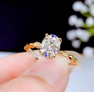 Cluster Trendy Rings Moissanite Ring Ladies Jewelry Engagement Wedding 925 Silver Birthday Gift Gold Plated Color 14 K Ring9509040