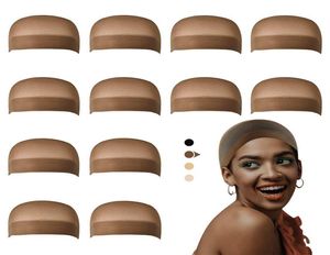 Wig Caps for Lace Front Wig Brown Stocking Wig Cap for Women Black Wig Caps Bald Cap for Wigs 12 Pack3549757