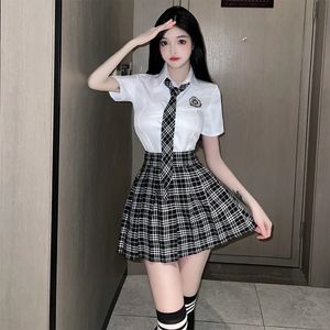 Sexig skolflicka cosplay kostym kvinnor japansk student enhetlig roll spela jk mini kjol underkläder outfit par sex spel kläder 240102