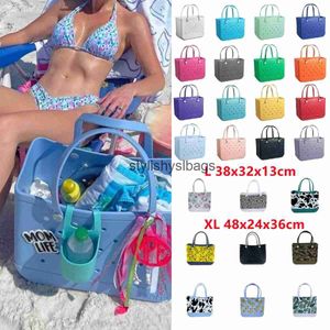 Beach Bags Extra Large Boggs Bag Summer EVA Picnic Tote Holes Waterproof Handbag Pouch Shopping Shoulderstylishyslbags0