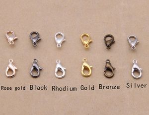 300PCS 18 mm Biżuterii Bronzegoldrose Goldblackrhodiumsilver Homar Hooks do łańcucha naszyjnika7070463