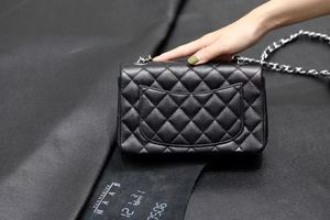 10A Retro Mirror Quality Designer CF Classic Flap Filgs Womens Rectangle Handbag Caviar Lambskin Quilted Crossbody ، مستوردة من جلد فرنسا الحقيقي