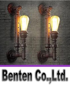 Lampen Bester Preis 2 Stück Industrielle Rustikale Steampunk METAL ROHR Edison Glühbirne Vintage Wandlampen Balkon mit E27 Glühbirne Rost Wandleuchte LLFA5