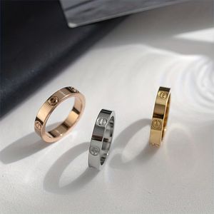 New Without Box Women Wedding Band Rings Classic Designer Love Weddings Jewelry Popular 18k Rose Gold Engagement Ring 4MM 5MM 6MM Wife Girls Valentines Fashion Gift