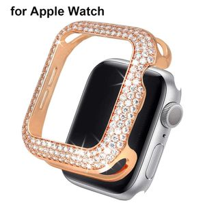 Accessories Bling Protective Cover Case for Apple Watch iWatch Series 7/SE/6 41mm 45mm 40mm 44mm for Women Material Copper Shiny Rhinestone