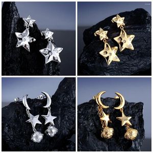 Dangle Earrings Moon Star Clip Clip Simple and Fashion عالية الجودة هدية عيد الميلاد لصديقة