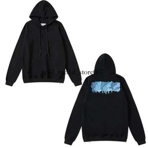 Off White Hoodies Mens Hoodies Trend Sweatshirts Ins Paris Designer Hooded Black Women Stylist Stylist Alfabet Rainbow Print Hoodie 303