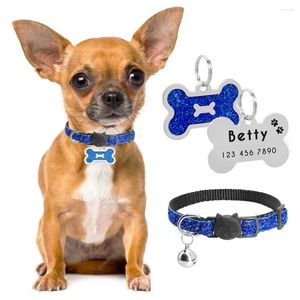 Hundemarke, personalisiertes ID-Halsband-Zubehör, luxuriöser süßer Knochen, Edelstahl, mit Gravur, individueller Katzenanhänger, Kosename