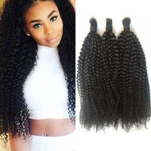 Bulks de cabelo humano em massa para mulheres negras afro kinky encaracolado peruano 3 pacotes trança cabelo em massa sem trama fdshine