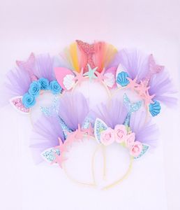 Kids Unicorn Designer Headband Mermaid Baby Headbands Girls Hair Sticks Beach Birthday Party Head Bands Hair Accessories RRA20326230376