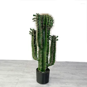 Decorative Flowers 70/75/80/85cm Artificial Tropical Cactus Faux Cacti Plant Potted Simulation Desert Green Plants Home Garden Office Scene