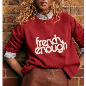 2024SS Yeni Sezane Tasarımcı Sweatshirt Moda Hoodie Klasik Fransızca Tnough Mektup Baskılı Terry Pamuk Kazak Kadın Giysileri S-L