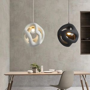 Hängslampor wabi-sabi design stil lamp restaurang hem dekor sovrum matsal harts avancerade inomhus hängande led belysning fixturer