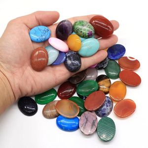 Boxes 22x30mm Oval Cabochon Natural Stone Crystal Amethyst Tiger Eye Agate Diy Ring Earring Pendant Necklace Making Jewelry Accessorie