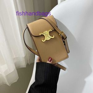 Factory Outlet Wholesale Celinss Tote bags for sale Internet celebrity Arch mobile phone bag 2024 new lightweight and versatile crossbody vertical fas With Real L