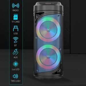 Kulaklık TWS Bluetooth Subwoofer Taşınabilir Açık Yüksek Güçlü Bluetooth Hoparlör Kablosuz Fener Ses Kutusu Square K Şarkı Boombox TF U Disk