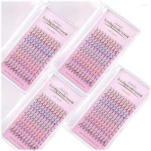 Cílios postiços coloridos glitter extensões de cílios brilhante colorido pico volume russo cílios individuais pré-fabricados fãs para maquiagem cosplay