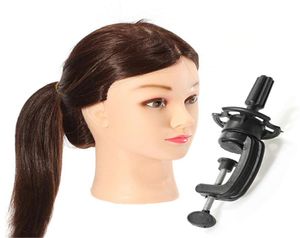 Träningshuvudstativ Holder Wig Stand Head Clamp Plastic Metal Mannequin Head Holder Hårförlängningar Tillbehörsverktyg9665233