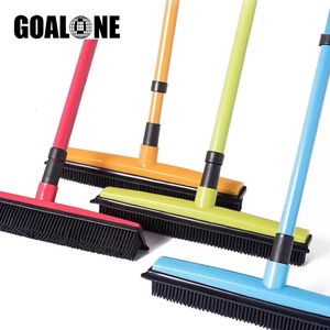 TOLDONE PUSH BRISTLE SOFT BRISTLE RUBBER BROOM CORPER مع Squeegee Miracle Broom PET HAIR REMOVAL